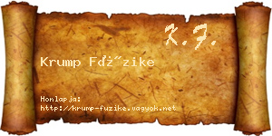 Krump Füzike névjegykártya